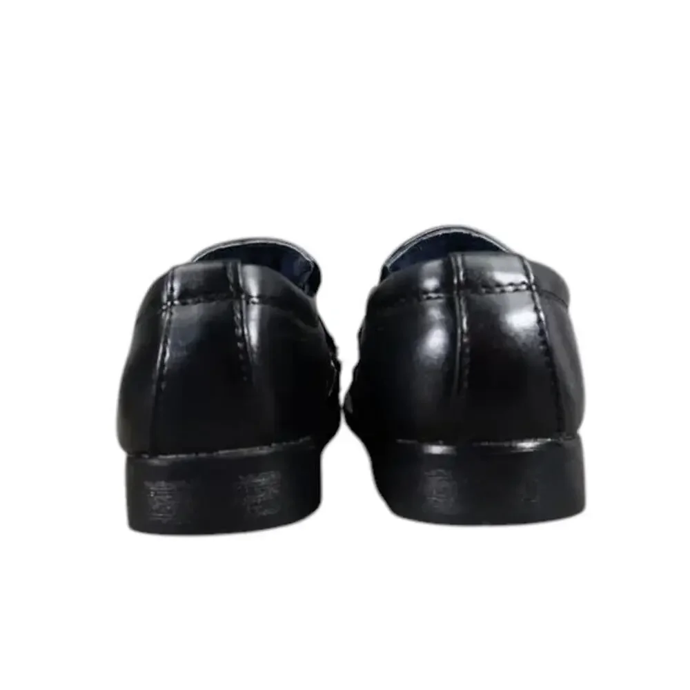 Bonafini Shoes Kids 7 Dress Loafers Slip On Leather Black Classic Toddler Boys